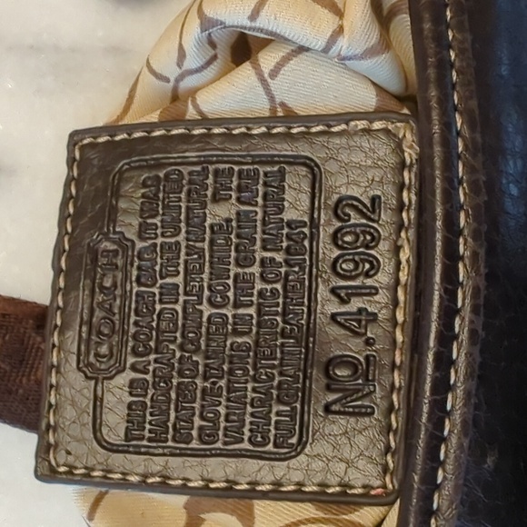 COACH Brown Sateen Madison Dotten OpArt Crossbody - Picture 6 of 10